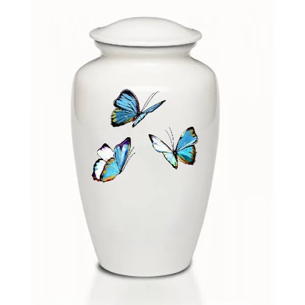 Hand Printed Red Enamel High Grade Work on Beautifully Metal Hand Engraved Cremation Urn for Human Ashes Urn for Adult Ash