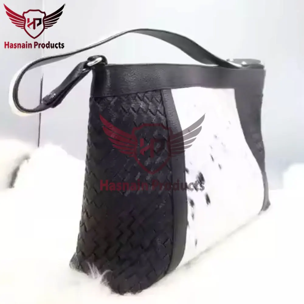 Handcrafted Customized Genuine Cowhide Fur Leather Bucket Bag - Fashionably Designed Latest Trend Cowhide Genuine Fur Bucket Bag