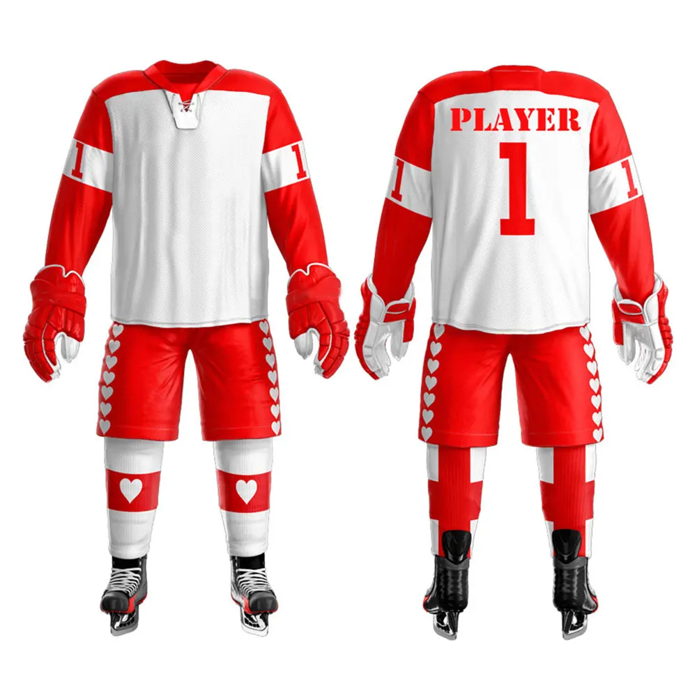 New Adults Wear Comfortable Ice Hockey Uniform For Men / Sublimation Printing Sports Wear Ice Hockey Uniforms