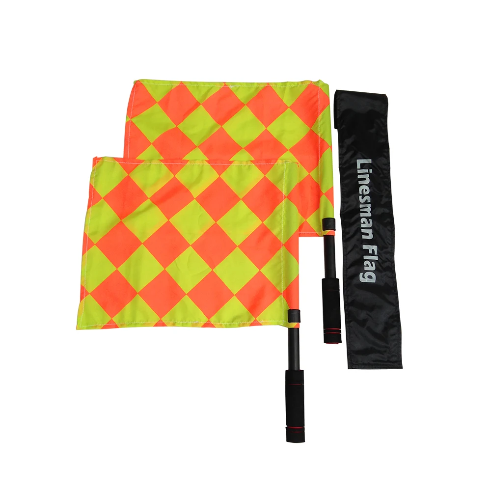 Referee Flag Linesman Flag Waterproof Sport Referee Flag with Storage Bag for Sports Match Soccer Football Hockey 2PCS