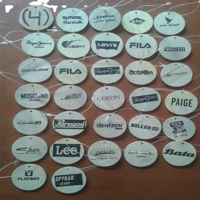 Decorative Wooden Tag / Label  Wooden Clothing Level Printed Wooden Tags Customize Brand Label Wholesale