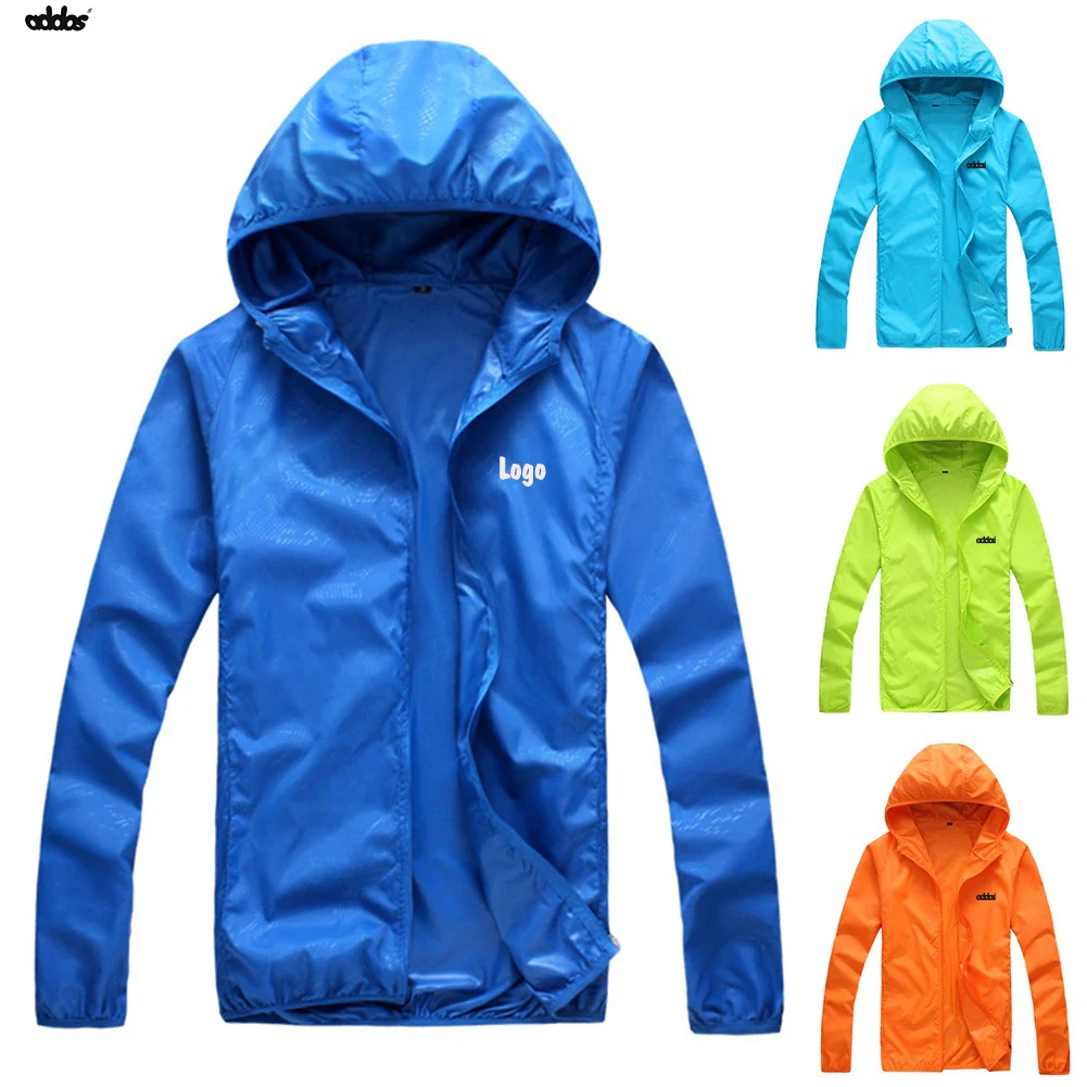 2022 Blue High Quality Custom Design Water Proof Light Weight Loose Fitting Hiking Camping Tactical Wind Breaker Coat
