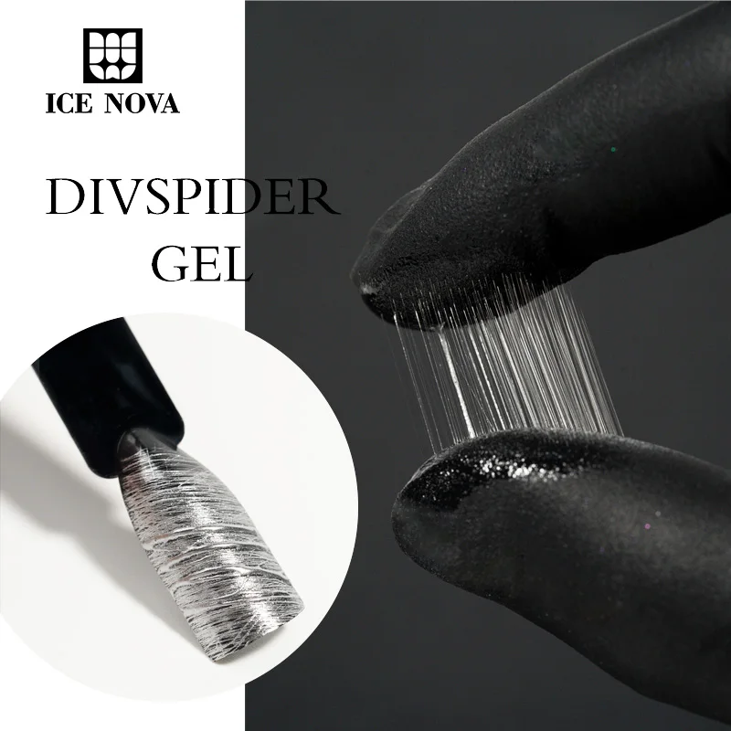 2024 New Updated Universal Semi-solid DIY Spider Gel Polish Non Wipe Clear Spider Modelling Gel Nail Polish For Chrome Powder