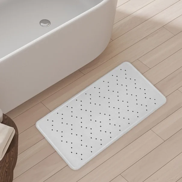 Waterproof Anti-Slip Soft Rubber Bath Mat Safe Durable and Eco-Friendly for Home Hotel Shower Bathroom Use