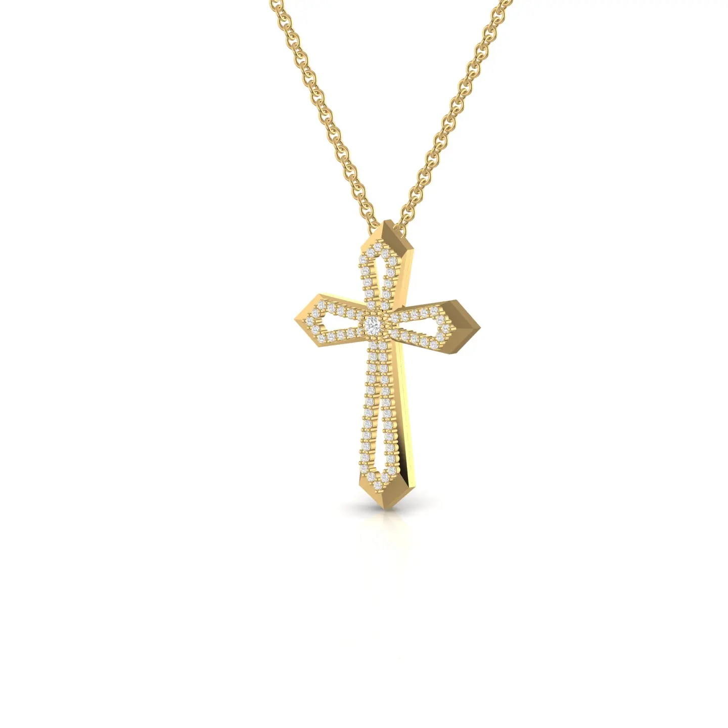 Cross Religious Brilliant Cut Natural Round Diamond Pendant For Unisex Solid 14Kt White Yellow Rose gold 1.87 grams Jewelry