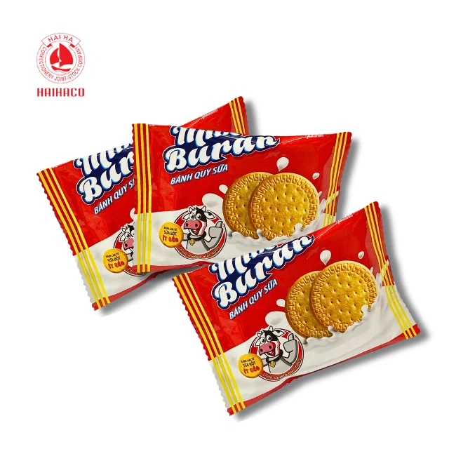 Cheapest price premium quality best selling BURAN milk biscuits 325g sweet milk cookie from HaiHaCo