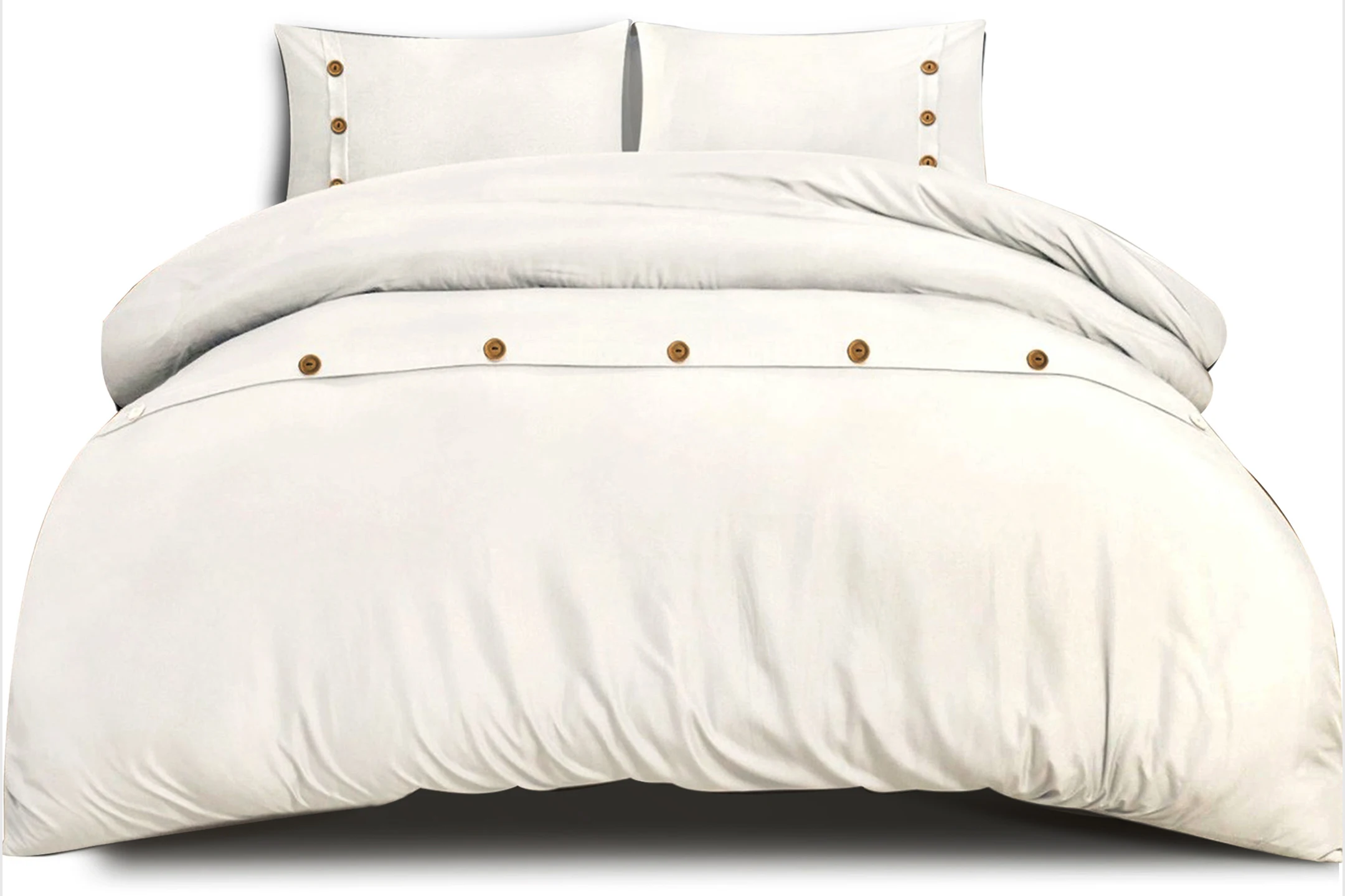 Cheap Wood Button Style White duvet cover set Microfiber Set Duvet Cover with 100% polyester microfiber customization 90GSM