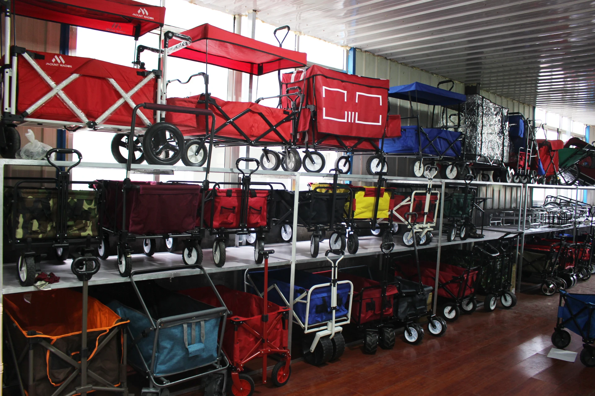 Wholesale Outdoor Beach Camping Collapsible Utility Wagon 4 Wheel Garden Tool Folding All Terrain beach wagon big wheels