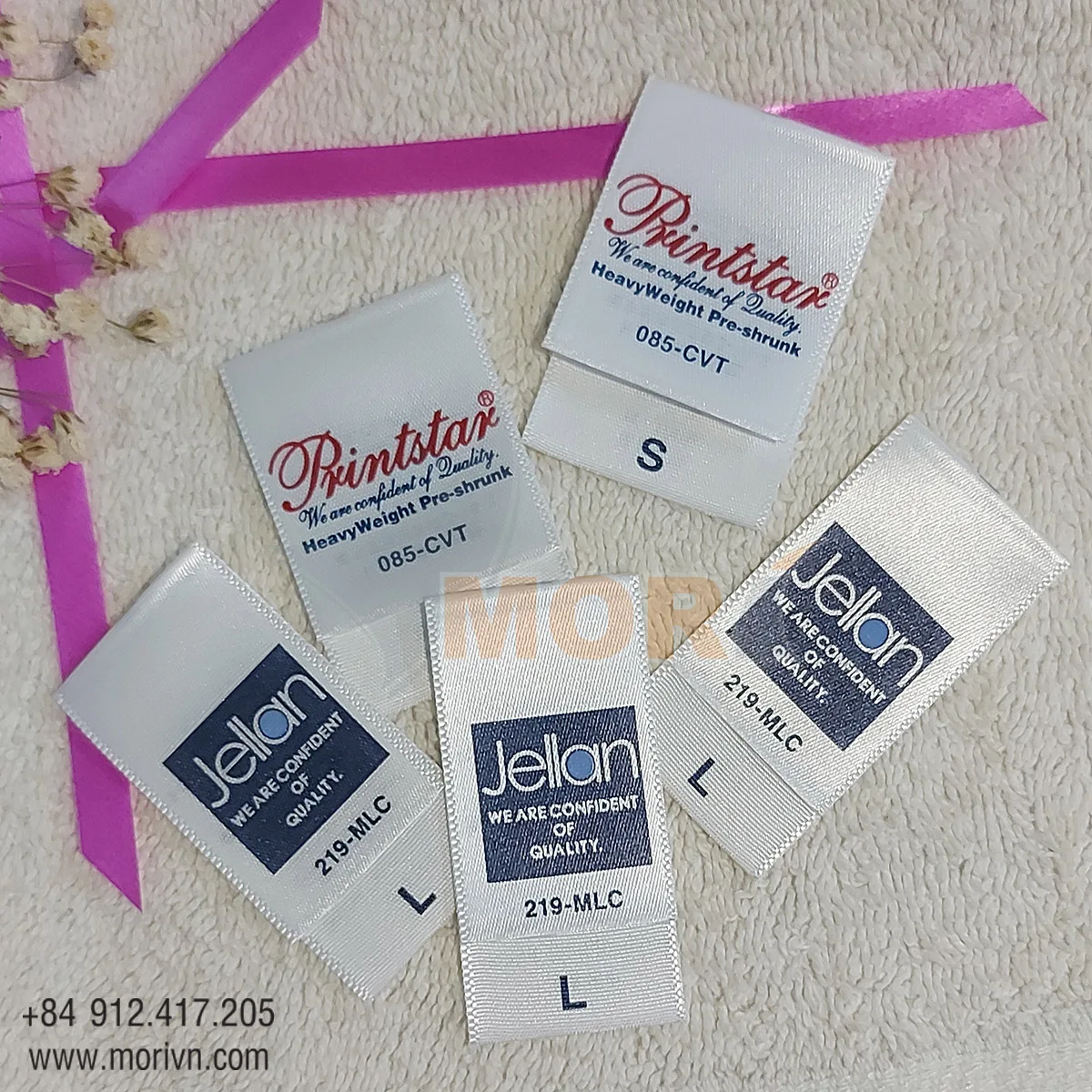 MORI Custom logo personalized Clothing Brand tags Label High quality Garment Textile Neck Luxury Woven tags For Clothing