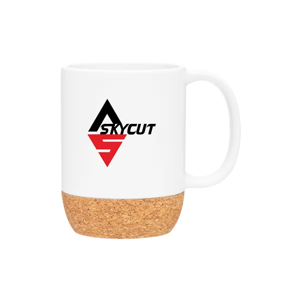 13 oz Stoneware Mug with cork base - printed with your custom logo/shipped from and within the USA