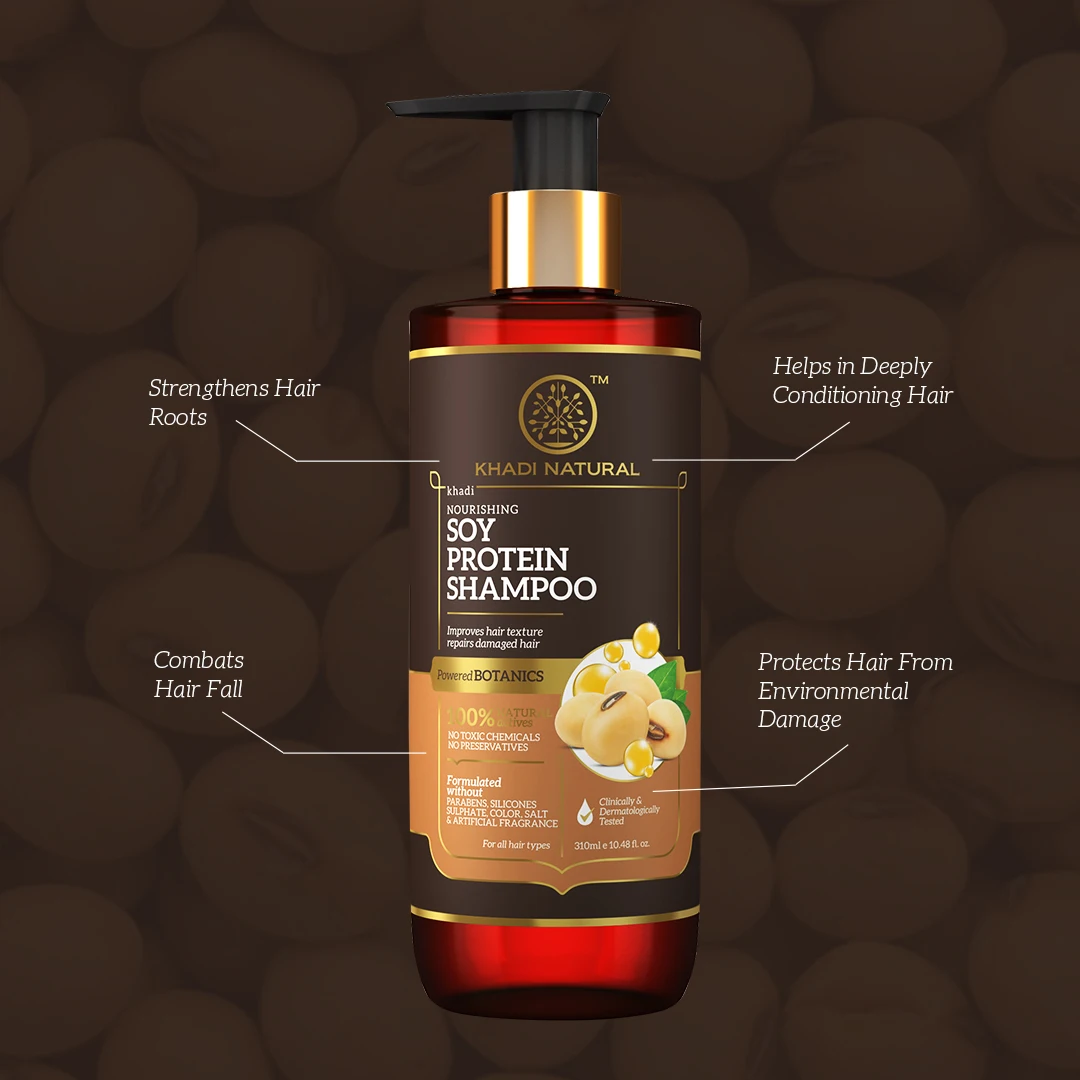 KHADI NATURAL Soy Protein Shampoo-Powered Botanics