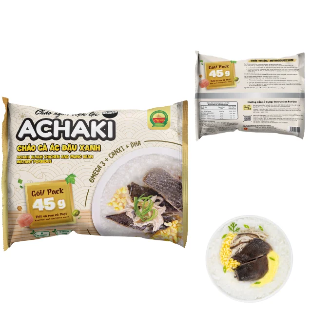 Instant porridge Achaki Black chicken with mung bean No preservatives VIETGAP HACCP ISO good choice made in Vietnam manufacturer