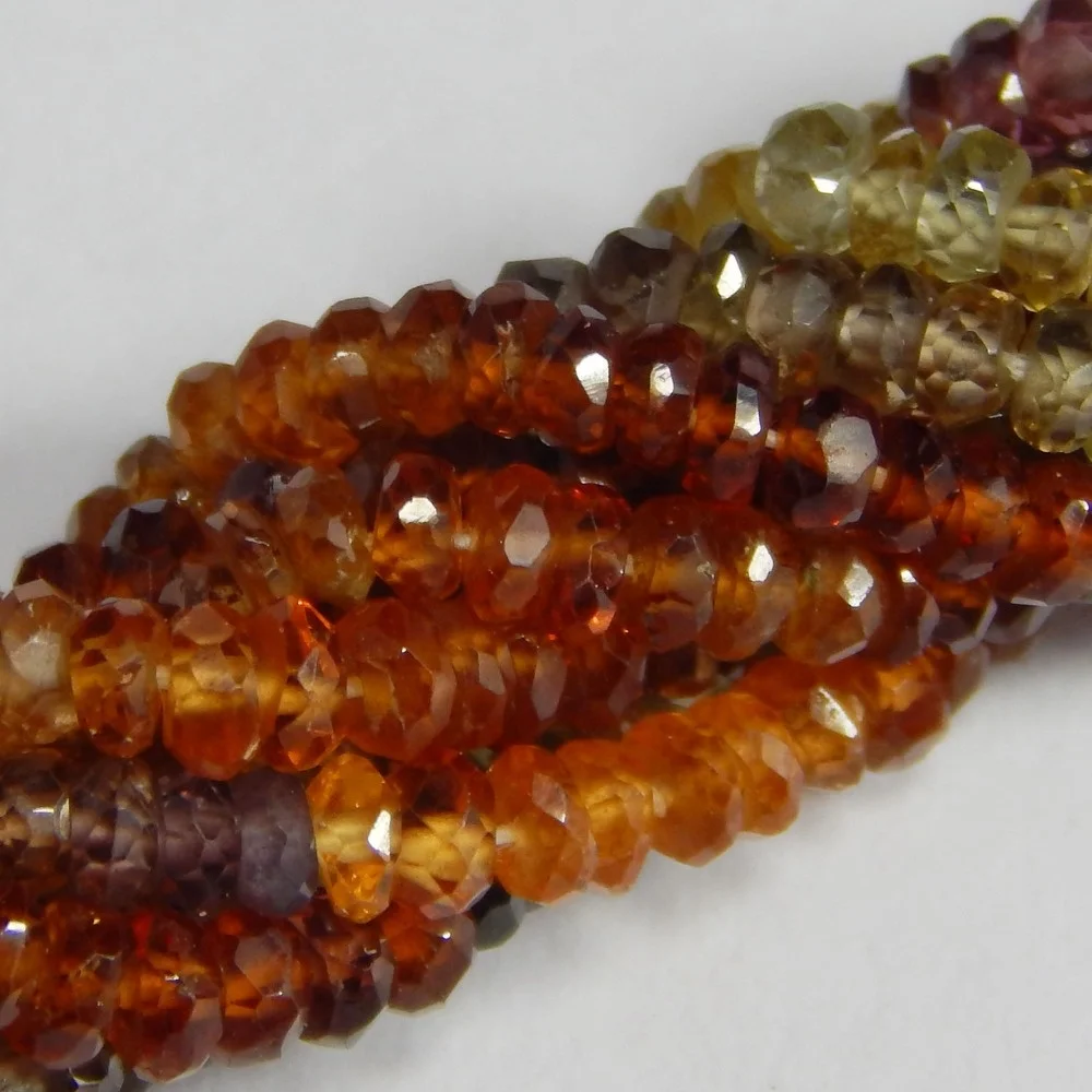 Certified Tundra Sapphire Gemstone Rondelle Faceted Loose Beads For Making Jewellery