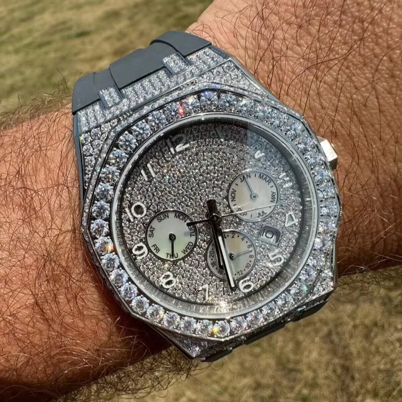 Полоска для грабителей в стиле хип-хоп со стальным муассанитом