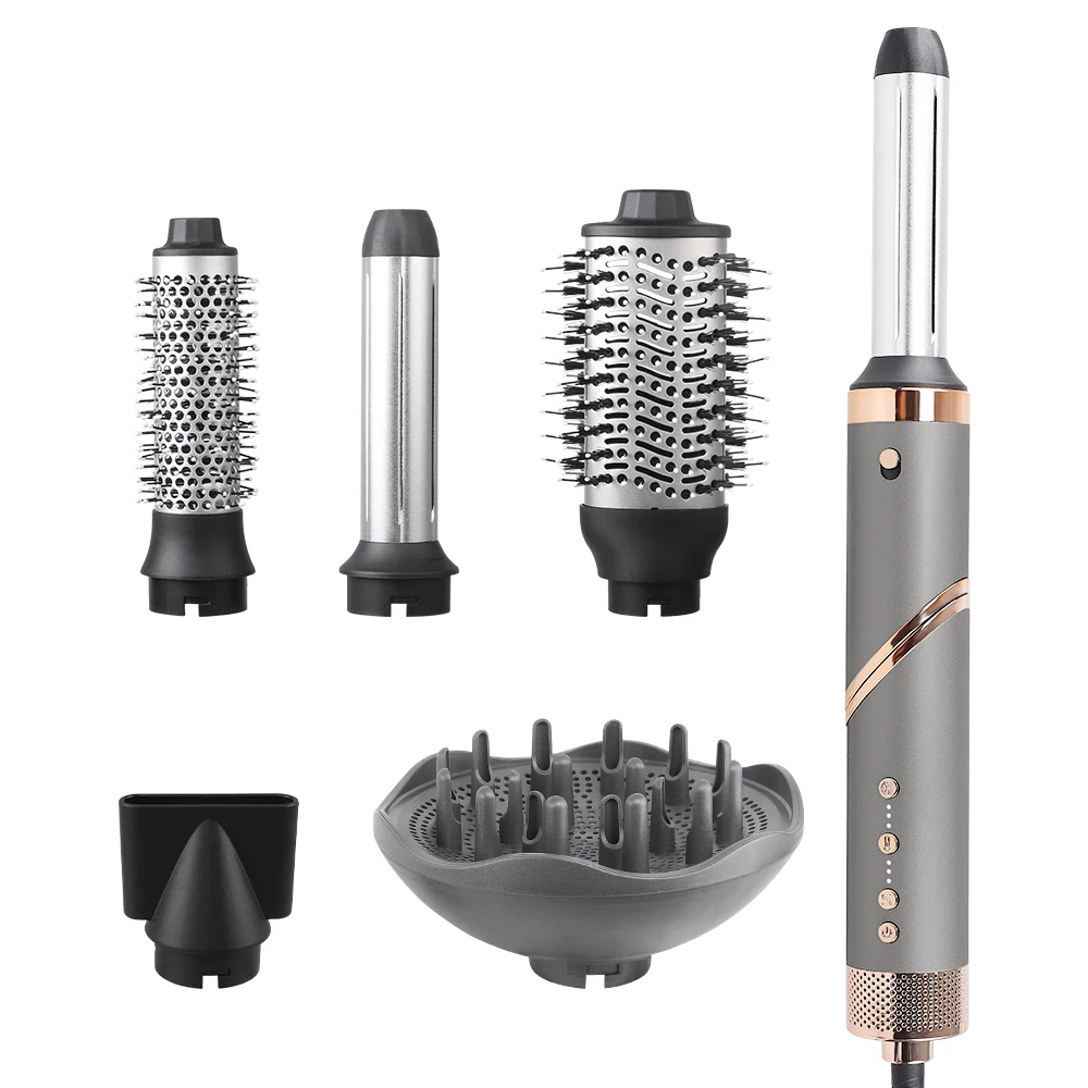 6 in 1 Powerful Brushless Negative Ion Metal Hair Dryer Brush Hight Speed 6 in 1 Hot Hair Dryer Set