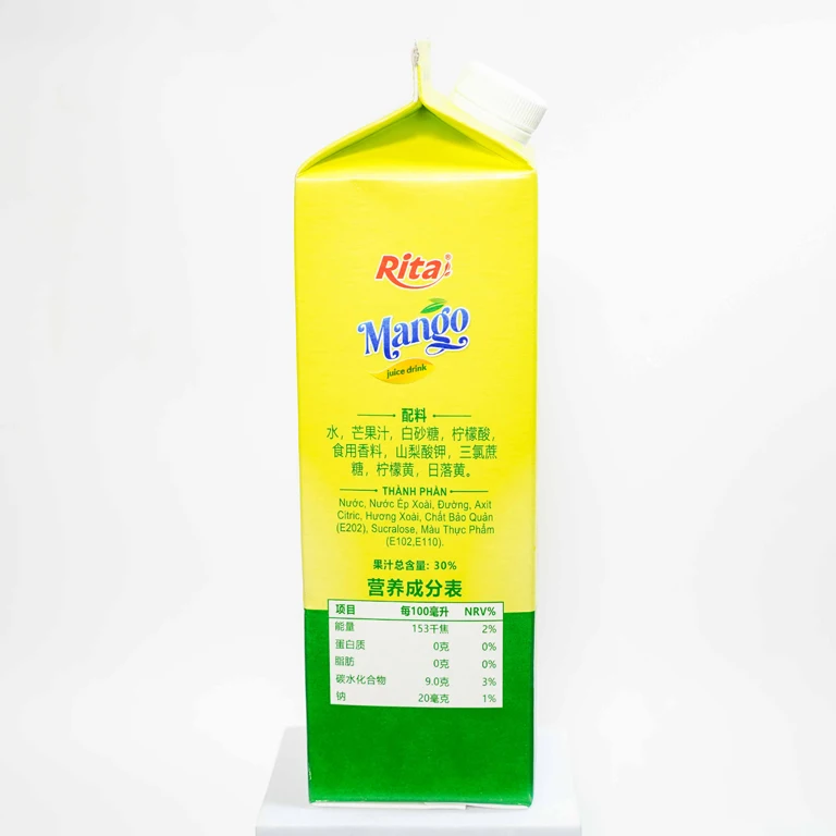 Tropical Juice Exotic Drinks Beverage 1L Paper Box Fresh Mango Juice Exported Customized packaging Juice Flavor Pineapple Orange