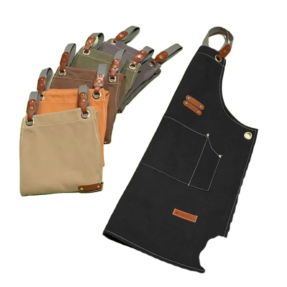 Aprons Kitchen Nail Tech Printed Retro Custom Canvas Apron Embroidery Salon Beauty Barista Flower Shop