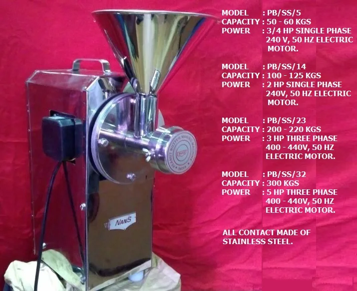 Buy Stainless Steel Almond Butter Maker Machine Capacity 40 Kgs/Hr, For Home and Mini Store Usable Wholesale Products