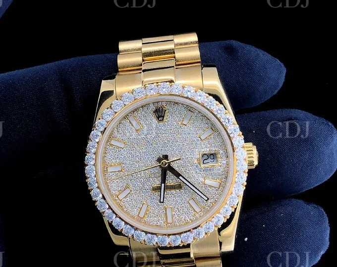 Iced Out Watch Lab Grown Diamond Hip Hop Best Selling Round Watches for Men Women Wholesale India Men Luxury Wrist Watch Jewelry