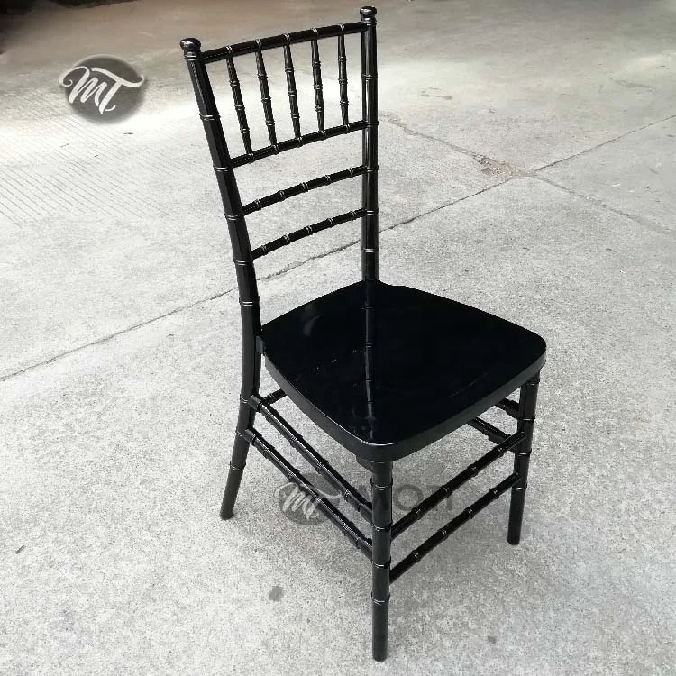 Luxury wedding stacking black chivary resin plastic tiffany chairs for party rental