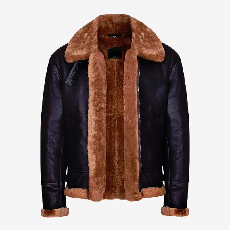 Winter Fur Collar Original Mens Leather Bomber Jacket Pu Jacket Faux Fur Collar Coats