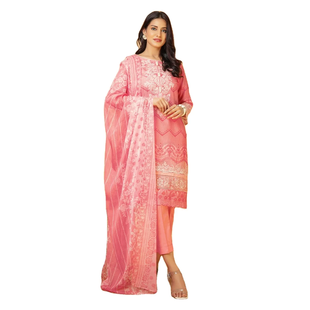 Premium Quality 2022 Wholesale pakistani ladies summer casual shalwar kameez customized color size best stitching Quality