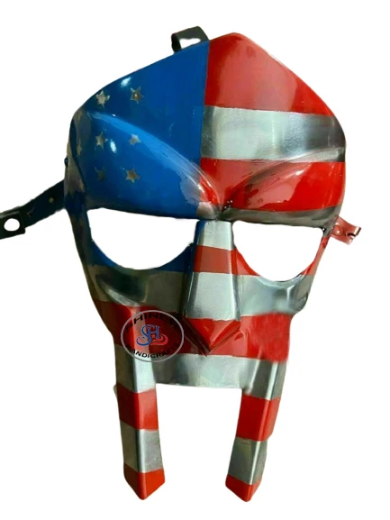 MF Doom Roman Gladiator Mask Mad-Villain Viking Steel Armor Face Mask Medieval Re-Enactment Hand-Forged Stander Size Halloween