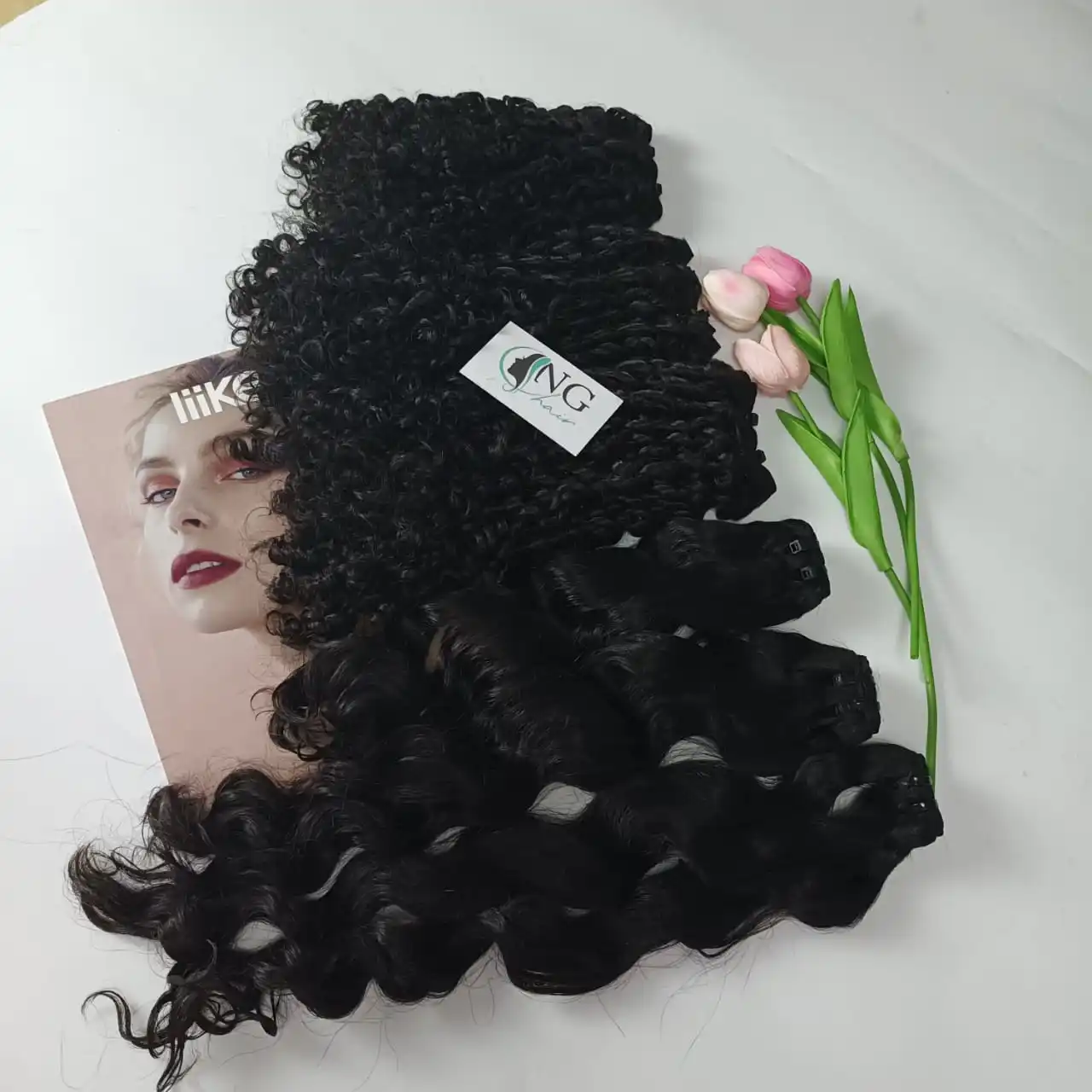 Pixie curly weft Hair Double Drawn 100% Vietnamese Human Hair No Shedding No Tangle No Chemicals Made In Vietnam