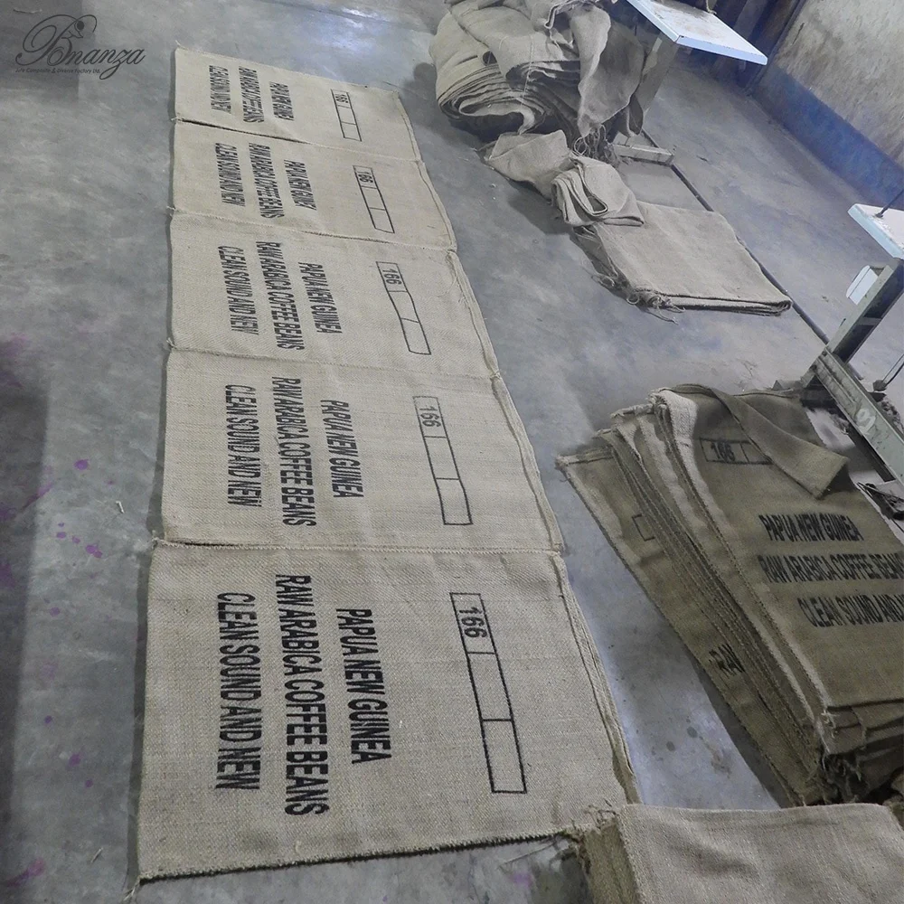 100% Export Quality 100 cm by 65 cm or 39 inch by 25.6 inch Food Grade Jute Bag for Coffee Bean Packaging from Bangladesh