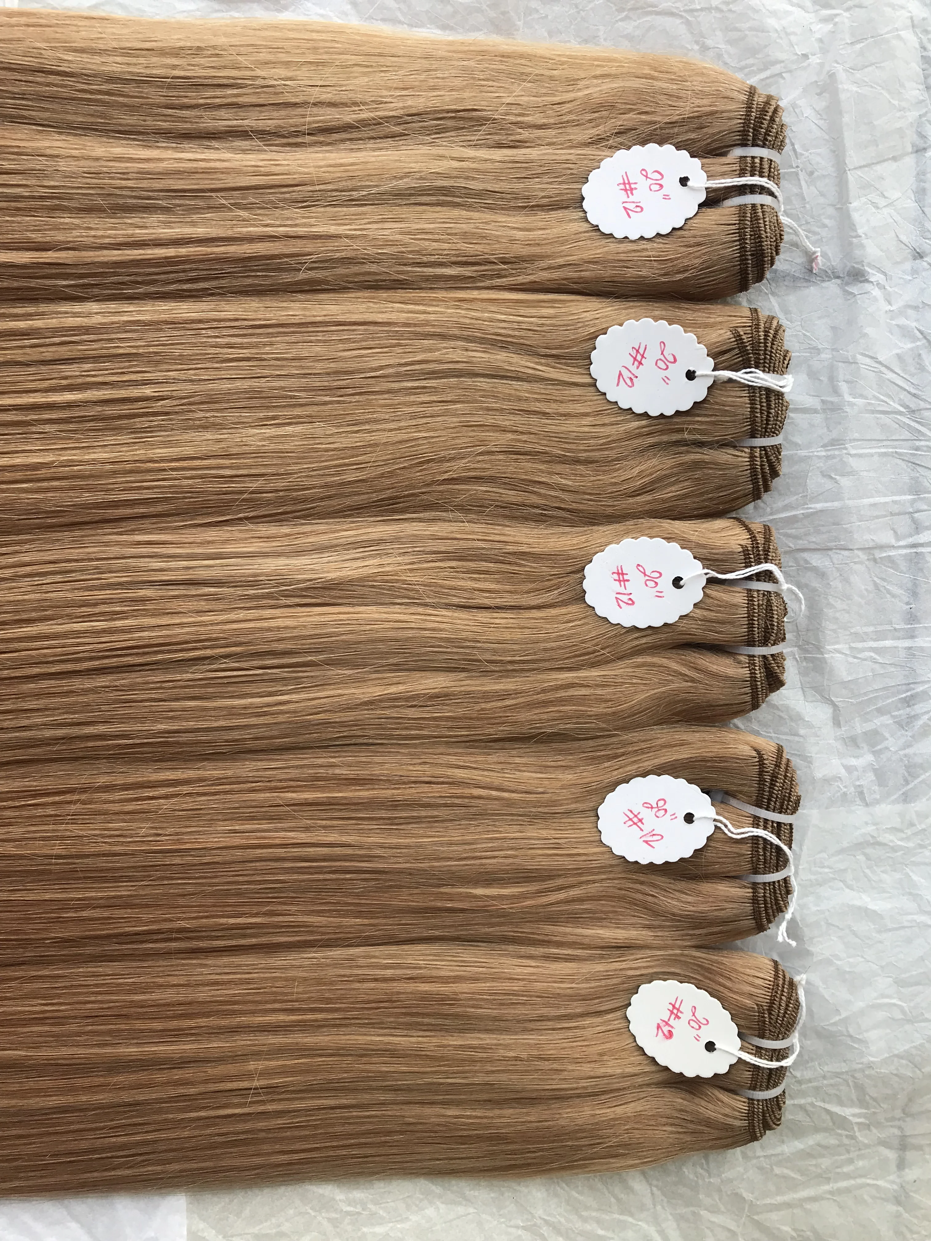 Top Premium Quality Brazilian Mink Cuticle Aligned 20 Inch #12 Straight Coloured Bundles Extensions Single Donor Wholesale Price