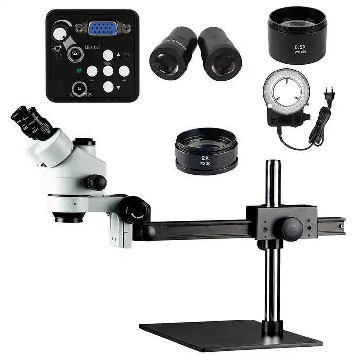 3.5X-180X trinocular stereo microscope high resolution mobile phone repair test jewelry identification digital microscope