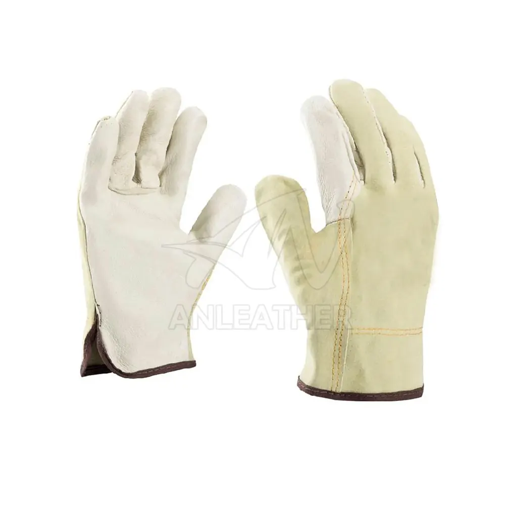 Premium Quality Goat Grain Leather Driver Work Gloves Leather Work Mechanical Safety Driving Gloves for Hand Body Protection