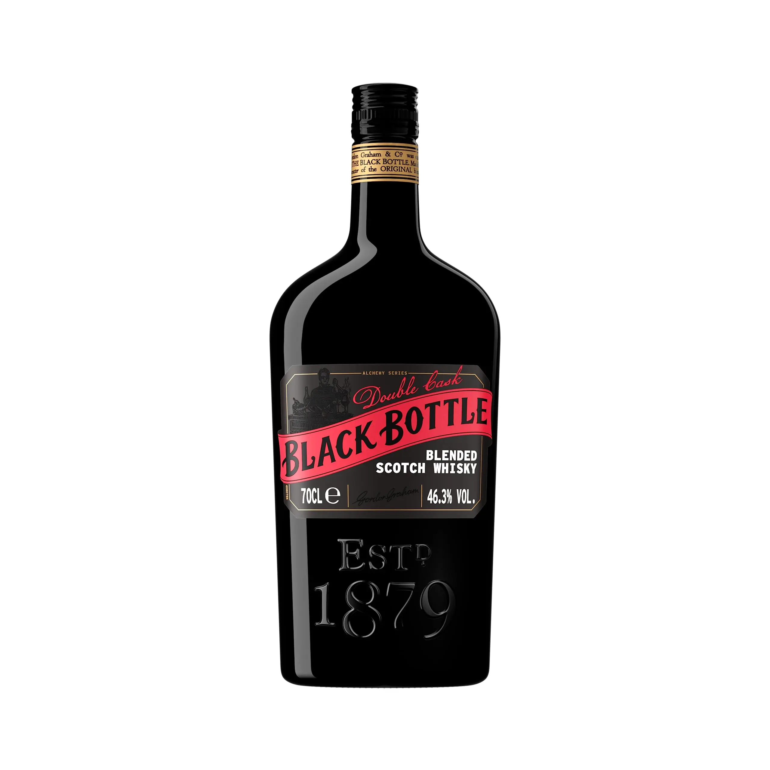 Island Smoke Blended Whisky in Black Bottle Distilled from Barley and Wheat Bulk Packaging