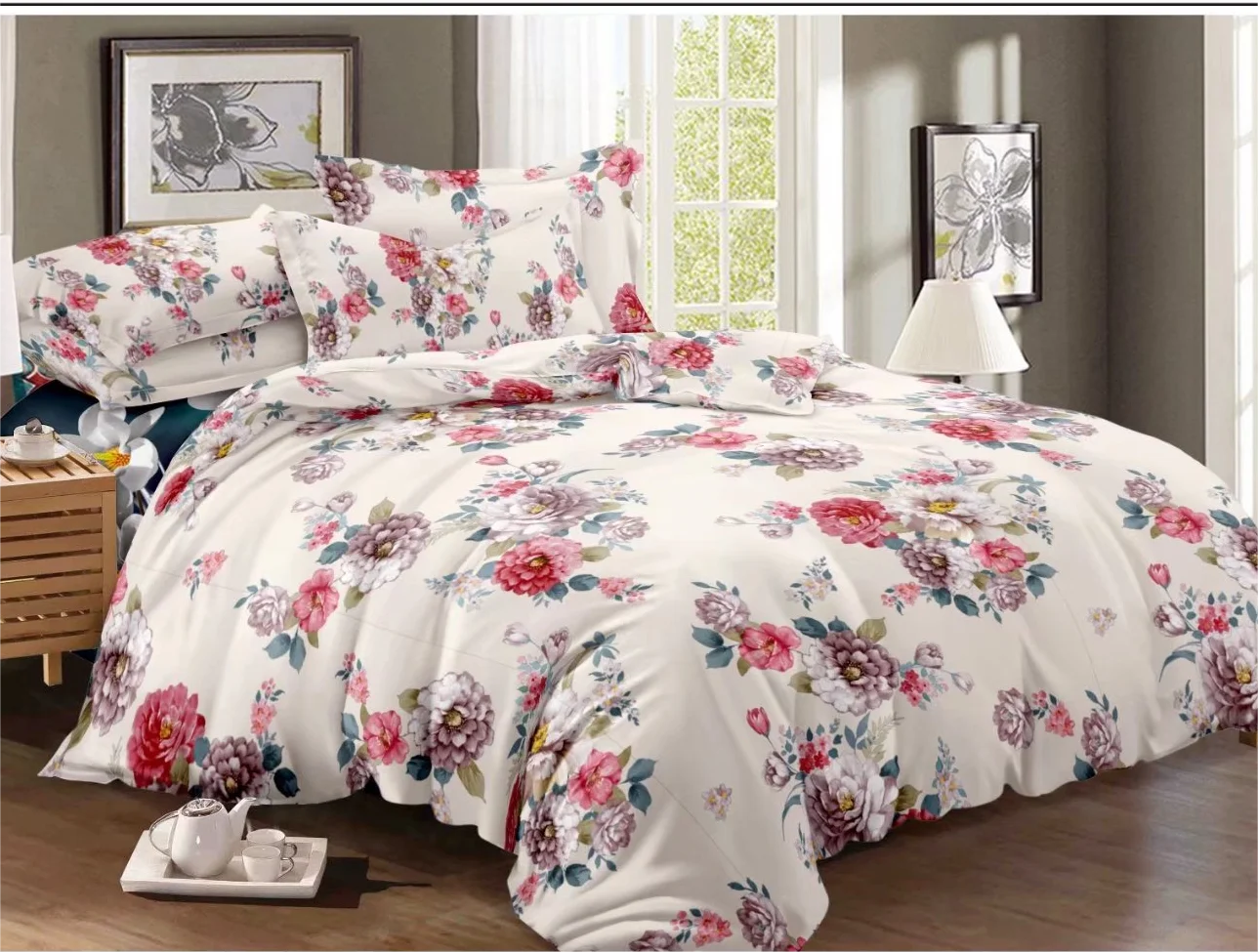 Fashion luxury bedding set bedroom furniture set machine washable bed sheet set queen and king size for bed