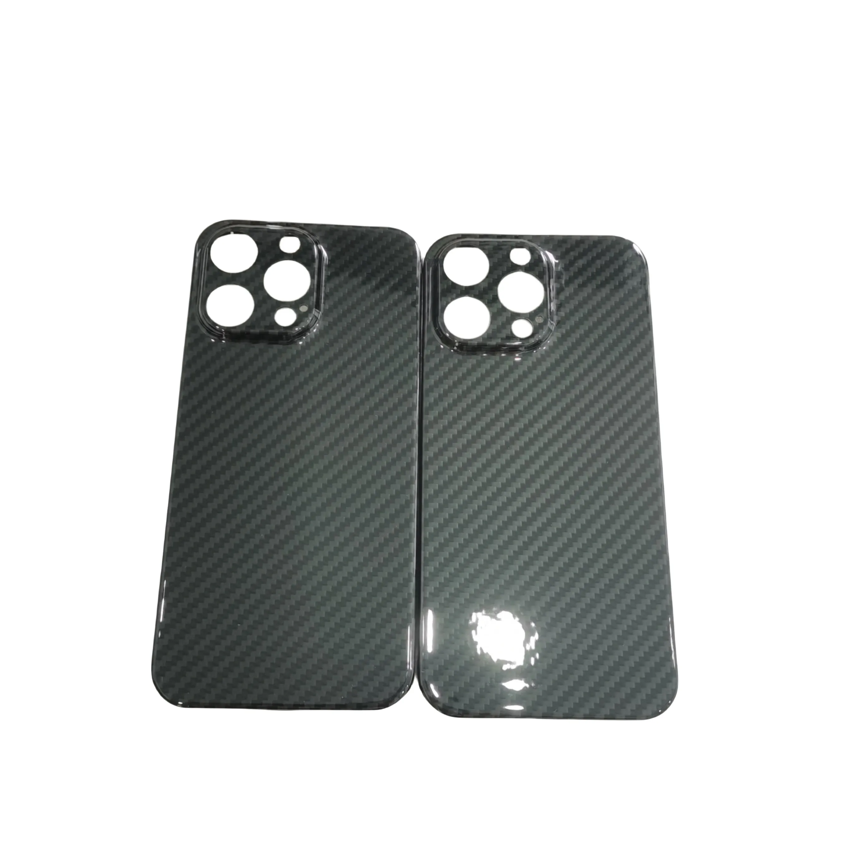 100% Real Aramid/Carbon Fiber Phone Cases for iPhone 15 Pro Max 12 13 14 Plus Pro Max Glossy Carbon Fibre Case