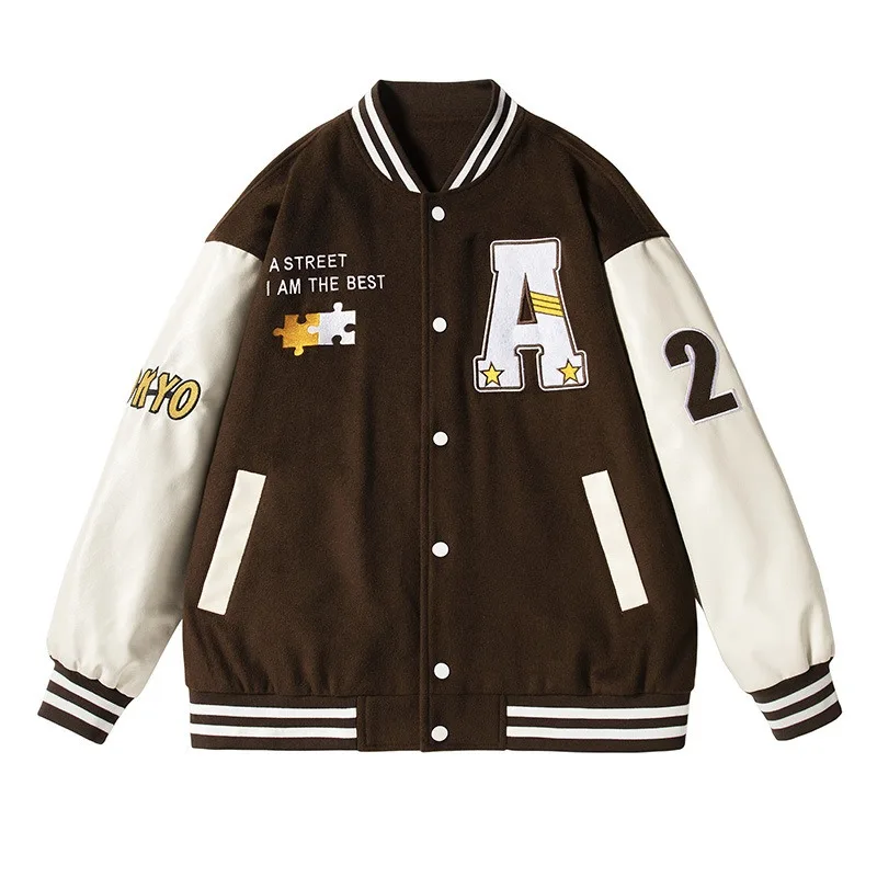 Customized Cheap Price New Style Two-Tone Varsity Jumper Jacket Custom Logo Wool Chenille Embroidery Baseball Letterman Jackets