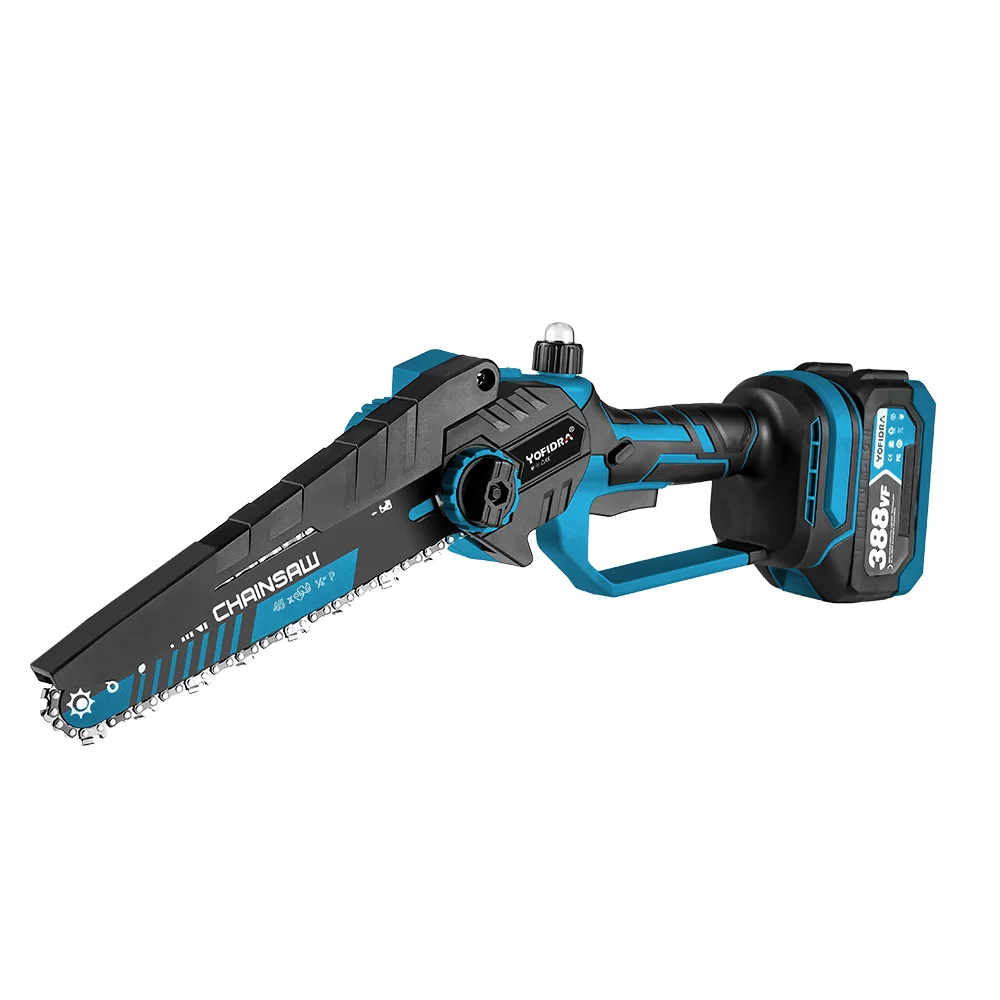 Yofidra 8 Inch Brushless Chainsaw Makita with Plastic Blue Battery Guangdong Wood Saws Cordless Mini Chainsaw,chain Saw 12 CM