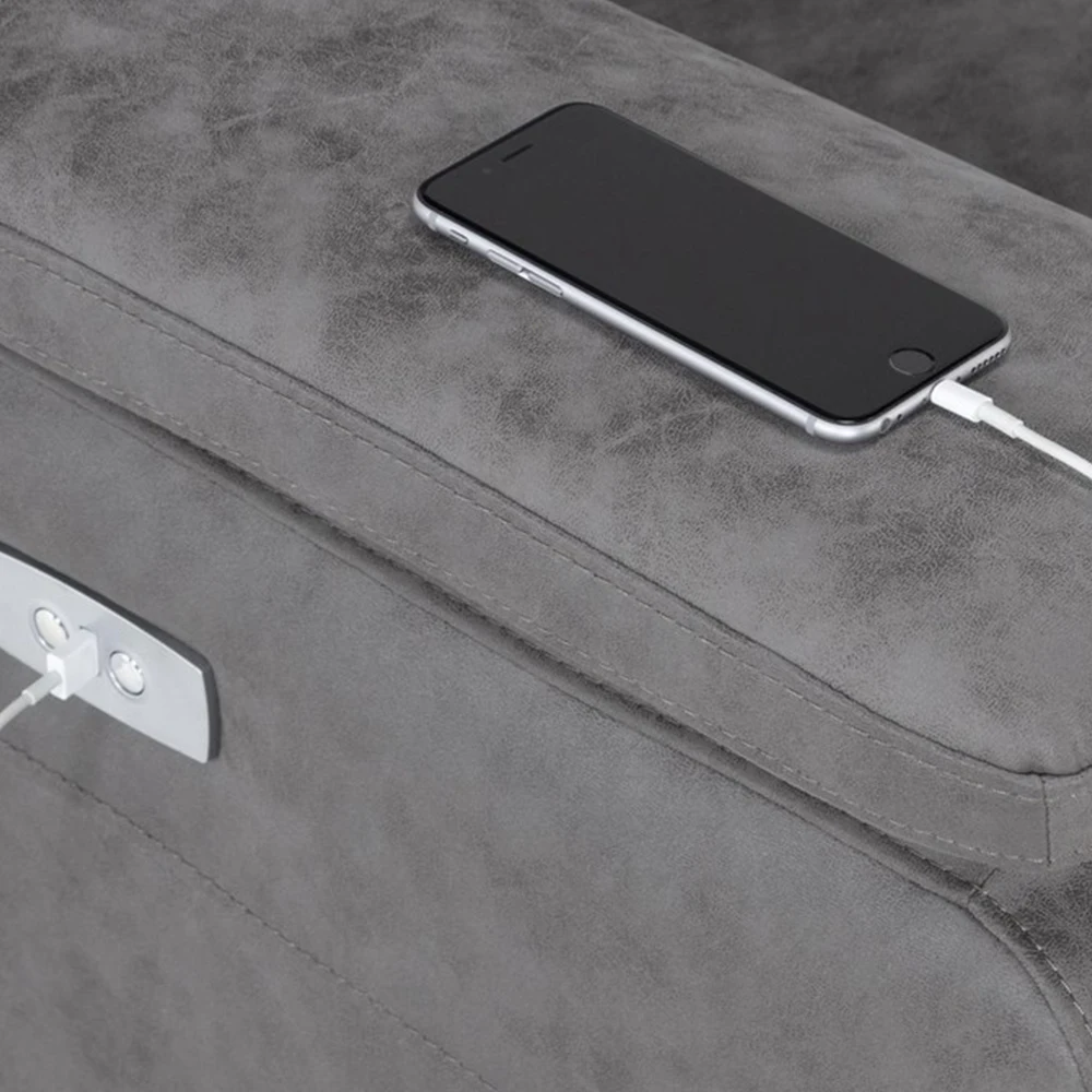 XIHAO Power Reclining Modular Sectional With Right Arm Facing Chaise With Usb Sectional Recliner Sofa