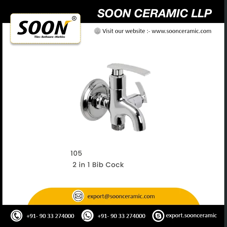Luxury Modern Design 101 Bib Cock Faucet for Bathroom and Kitchen Application Available at Affordable Price