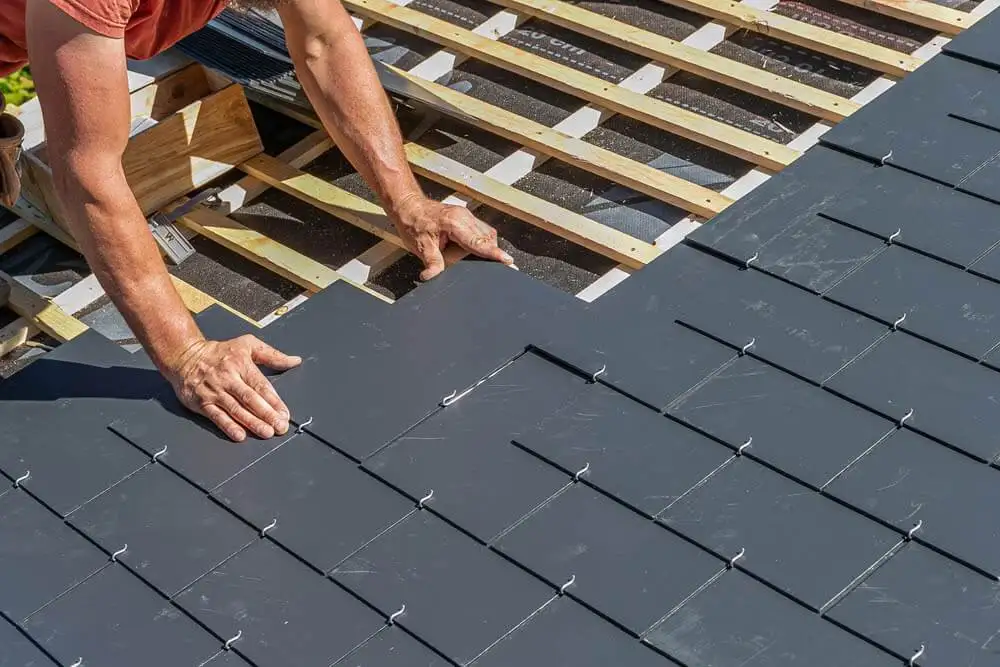 Slate Strips Slate Roof Black and Gray Outdoor Natural Stone Split Roofing Slate Tiles