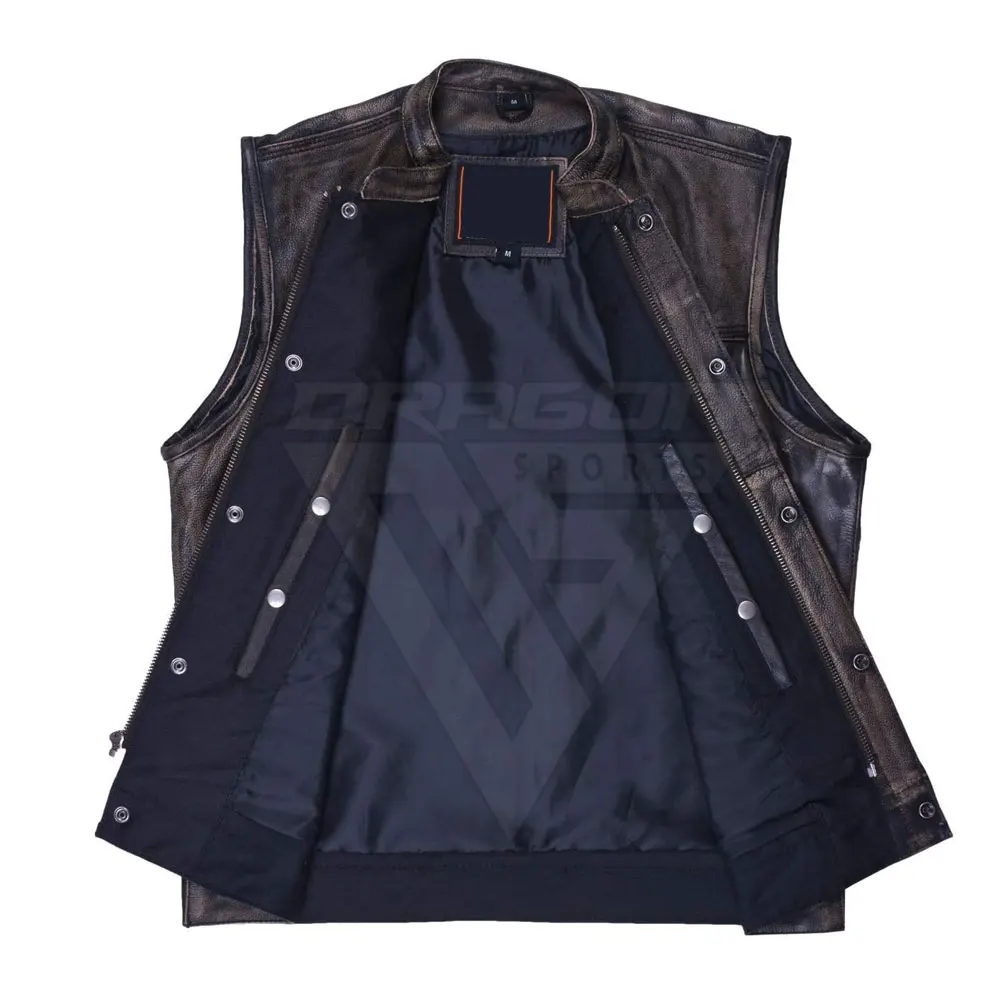 Lightweight Comfortable Leather Vest For Men Latest Design Leather Vest Top Sale Men Leather Vest