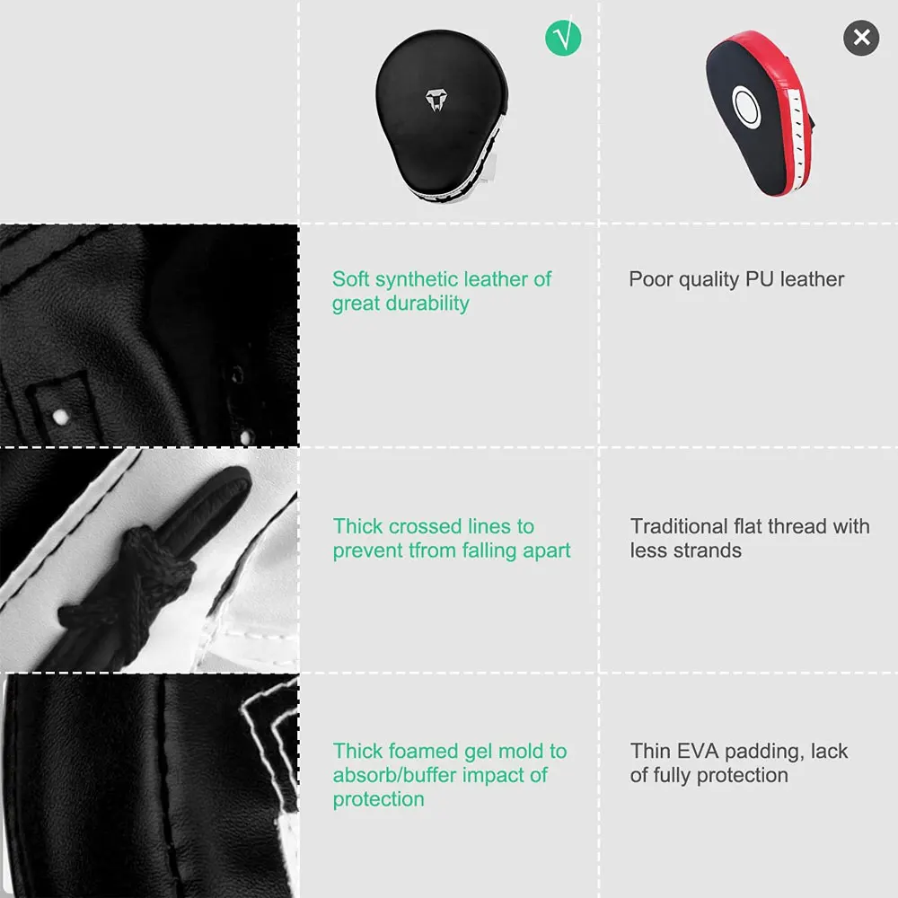 MMA Muay Thai Boxing Focus Mitts Strike Punching Pads Kickboxing Martial Arts Boxing Training Equipment