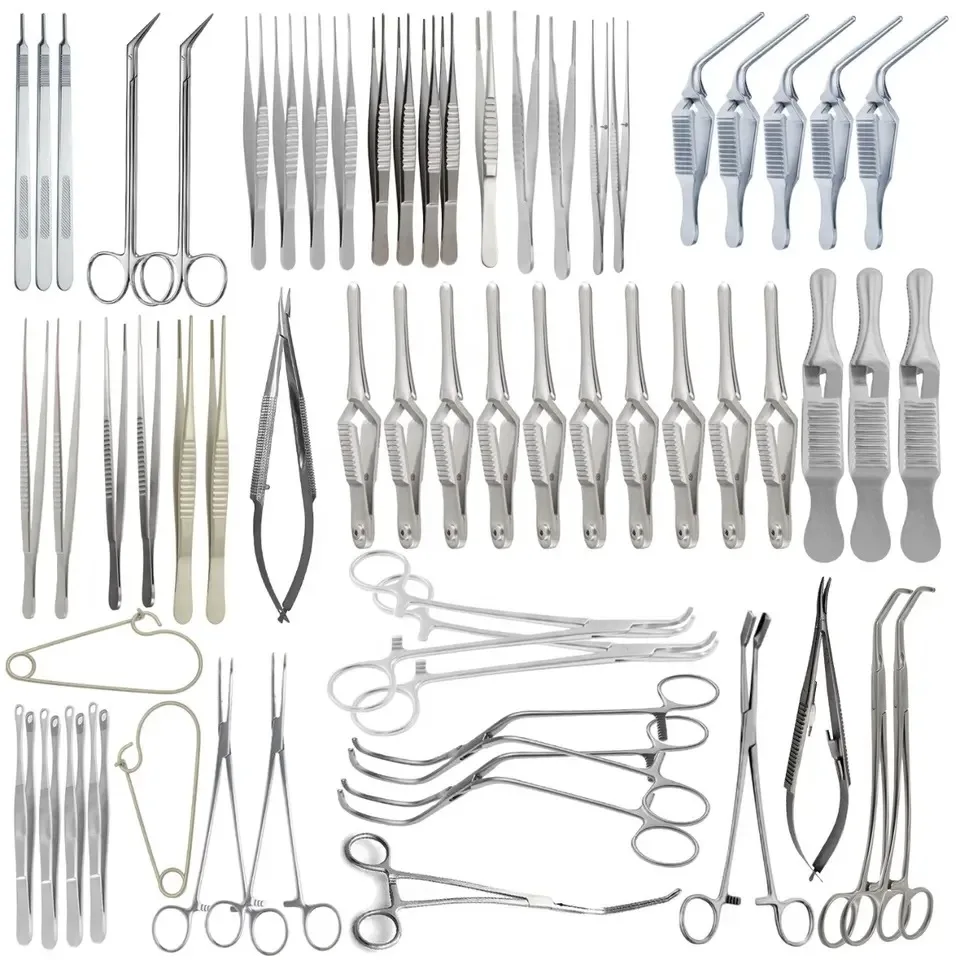 Major Vascular Surgery Instruments Set 62 Pieces Cardioavscular Surgical Instrument Set German Stainless Steel Medical Equipment