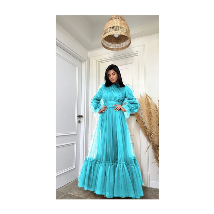 Indian Manufacturer Selling High Quality Luxury Designer New Soft Tissue Net Gown Kurti at Competitive Price