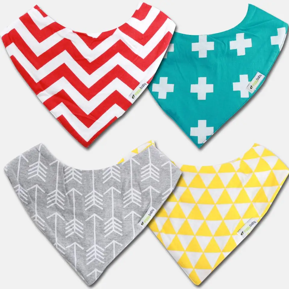 Wholesale Prices Custom Best Eating Food Feeding Animal Print High Quality Organic Cotton Infants Baby Bandana Drooling Bibs