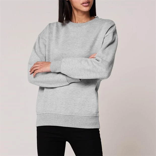 Wholesale Casual Sweat Unique Style Cotton Polyester Plain shirts With Long Sleeve Women Sweat Shirt Crew Neck