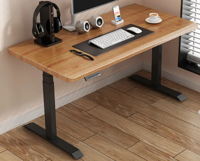 2022 Latest 3 Stage Economical Office furniture Automatic Electric Height Adjustable Standing desk Dual Motor Sit Stand Desk