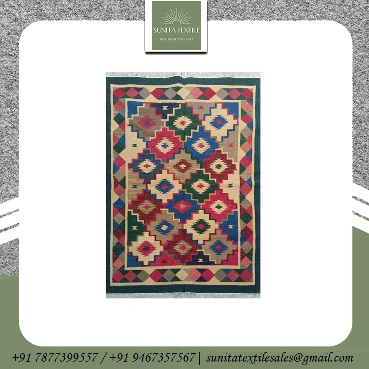 Rugs Living Room Hand Braided Premium Quality 100 % Cotton Embroidered Hand Woven Living Room Rug For Sale