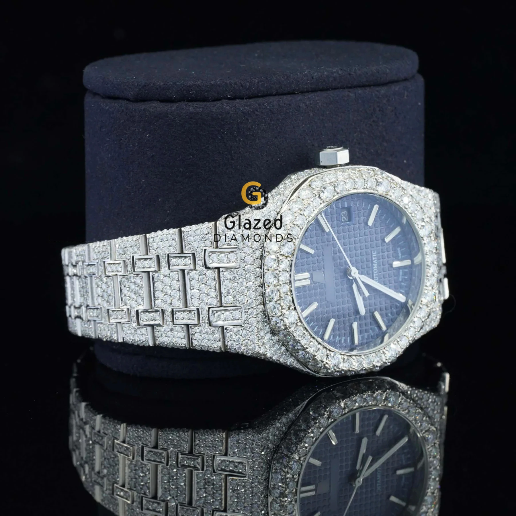 Hip Hop Watch For Enhancing Mens Wrist Beauty In Round Brilliant Cut Lab Grown Diamond Enhancing vvs Clarity