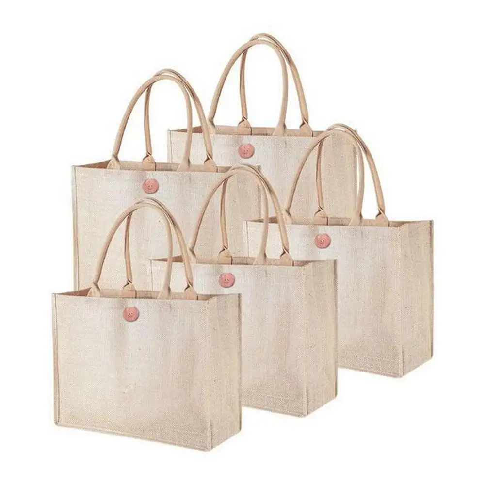 Fashion Tote Bags for Women Wholesale Large Jute Bag Supplier Burlap Shopping Bag with Logo Design